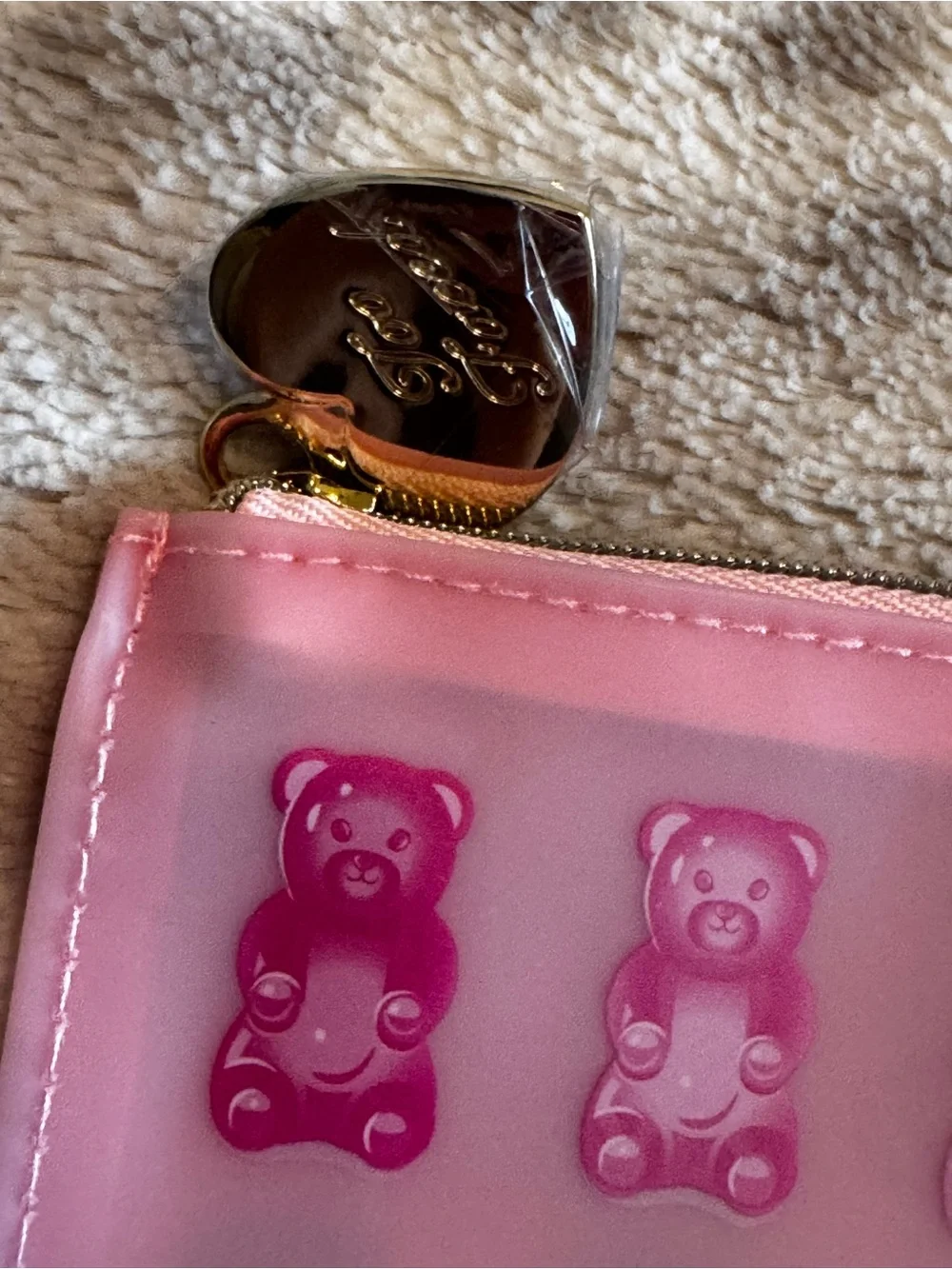 Too Faced Pink 'I Want Candy' Gummy Bear Cosmetic Pouch